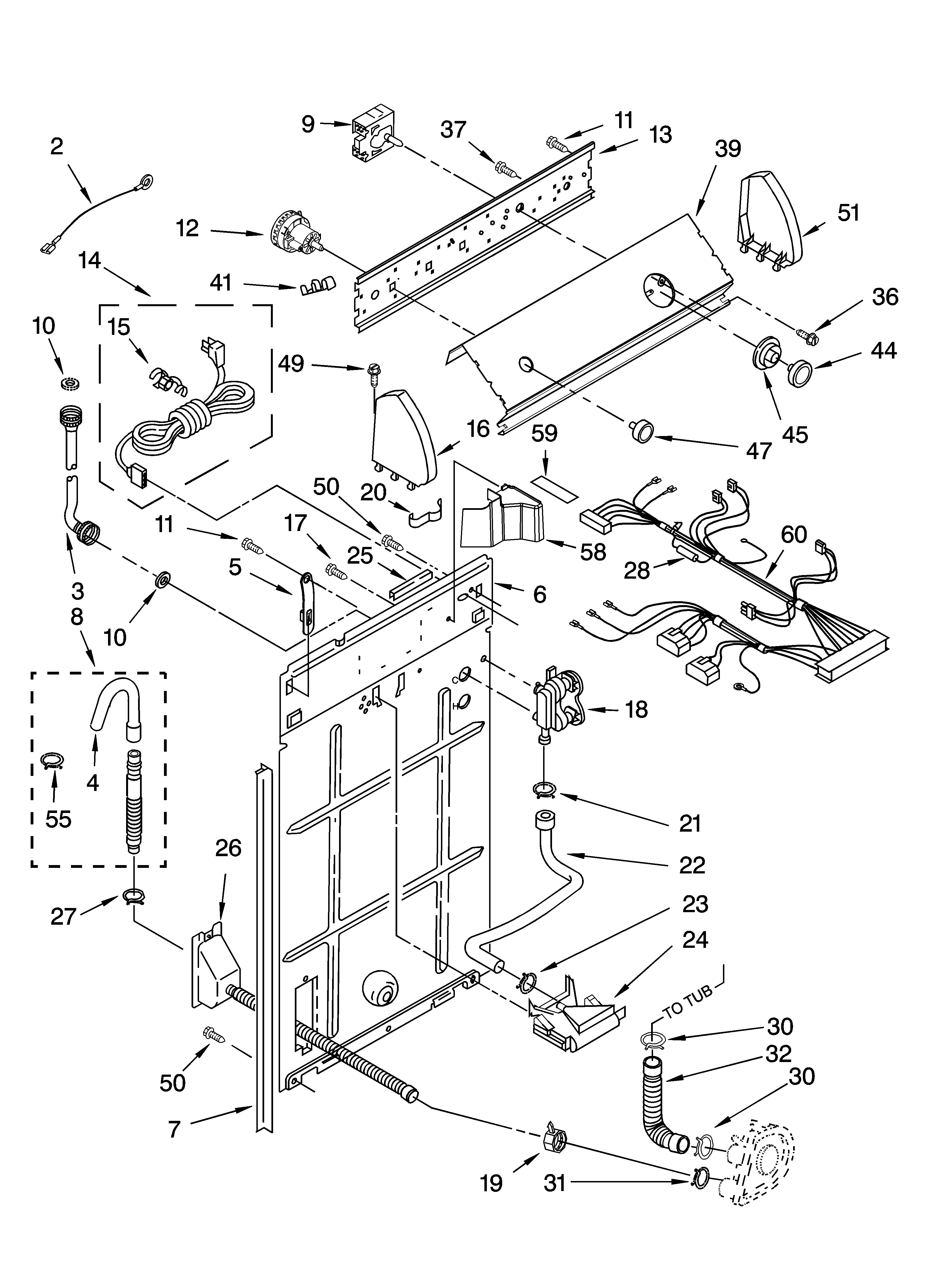 Controls and rear panel parts
