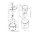 Whirlpool 3XLBR5432JQ2 agitator, basket and tub parts diagram