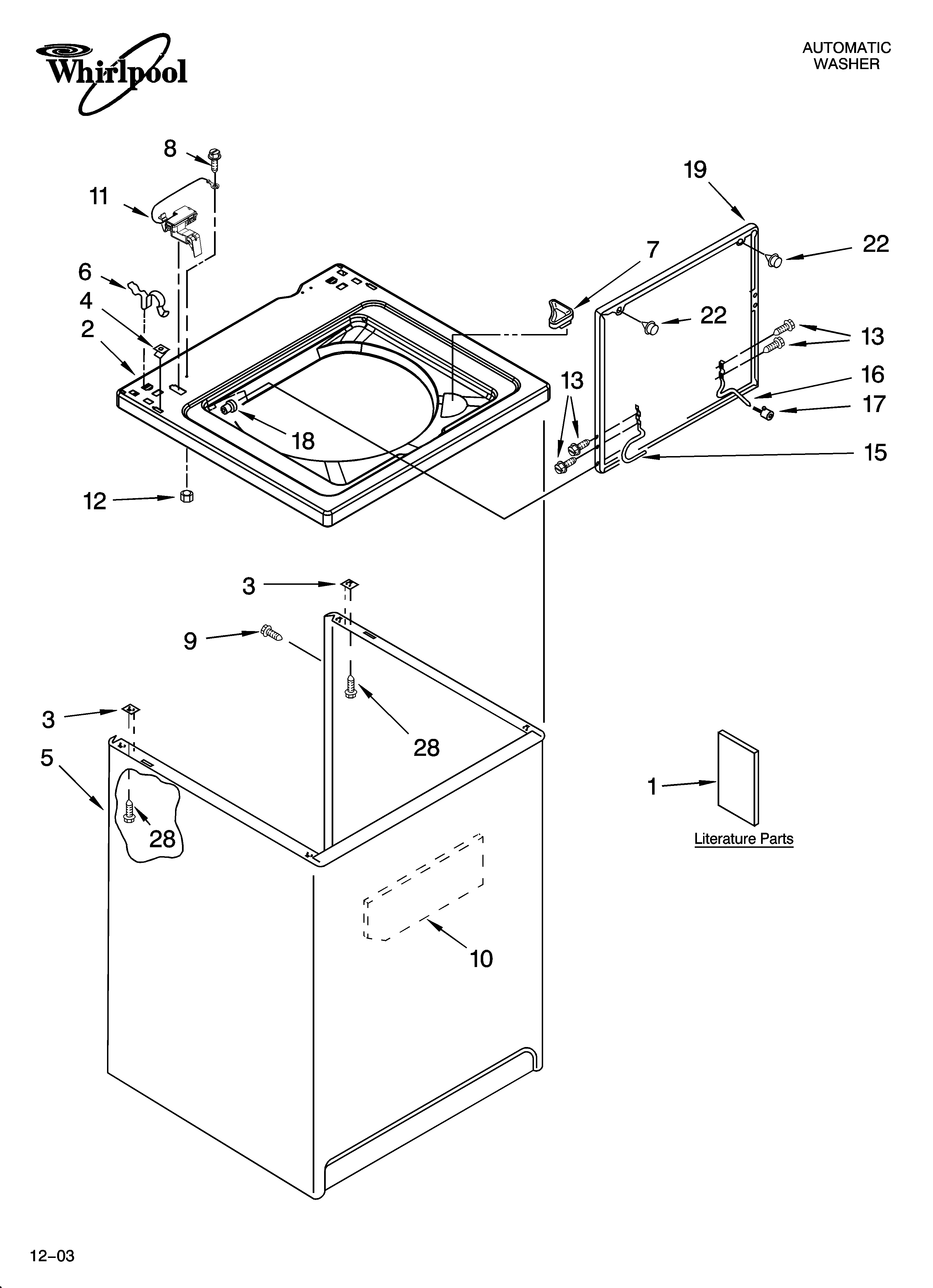 Top and cabinet parts