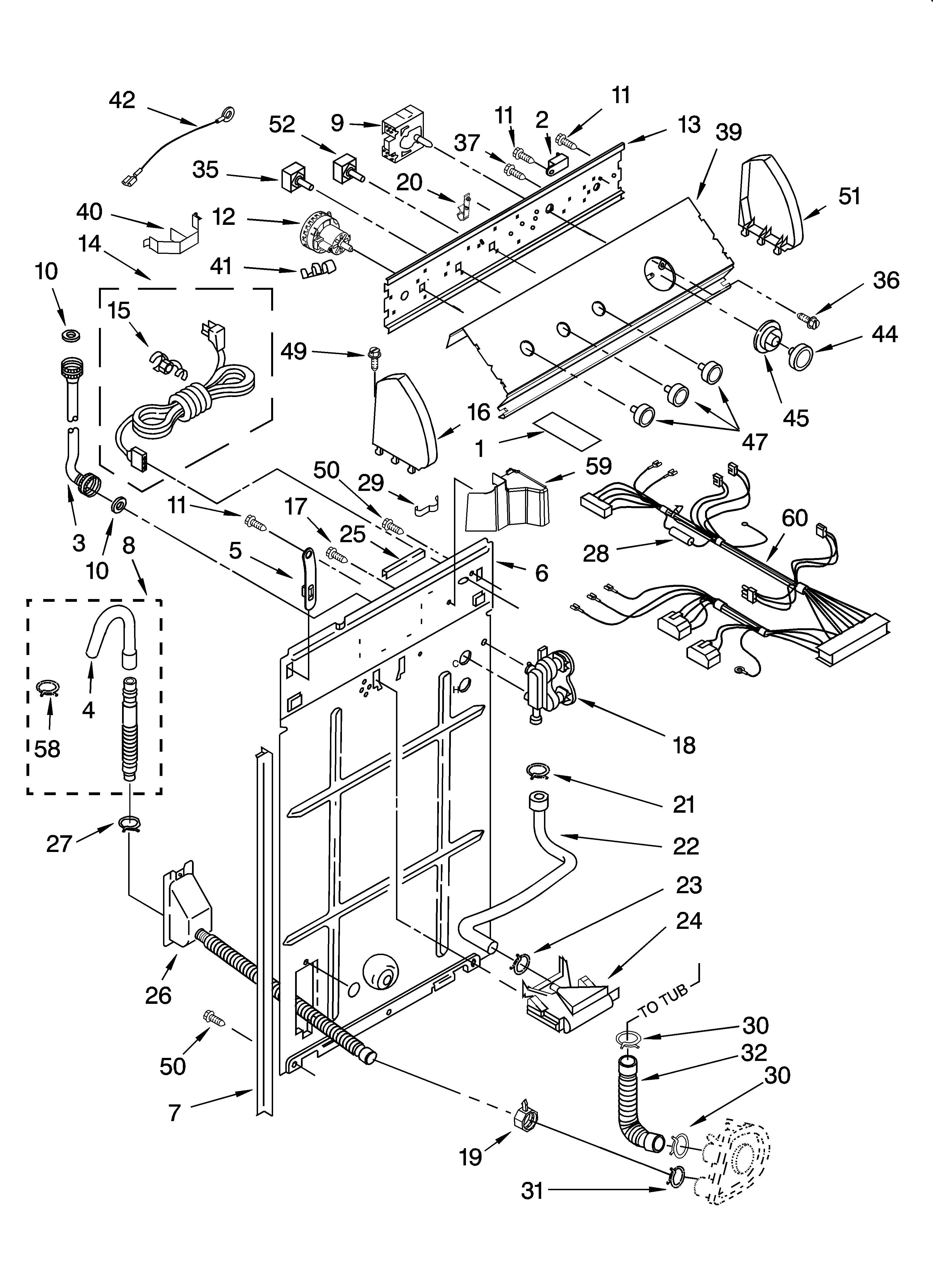 Controls and rear panel parts