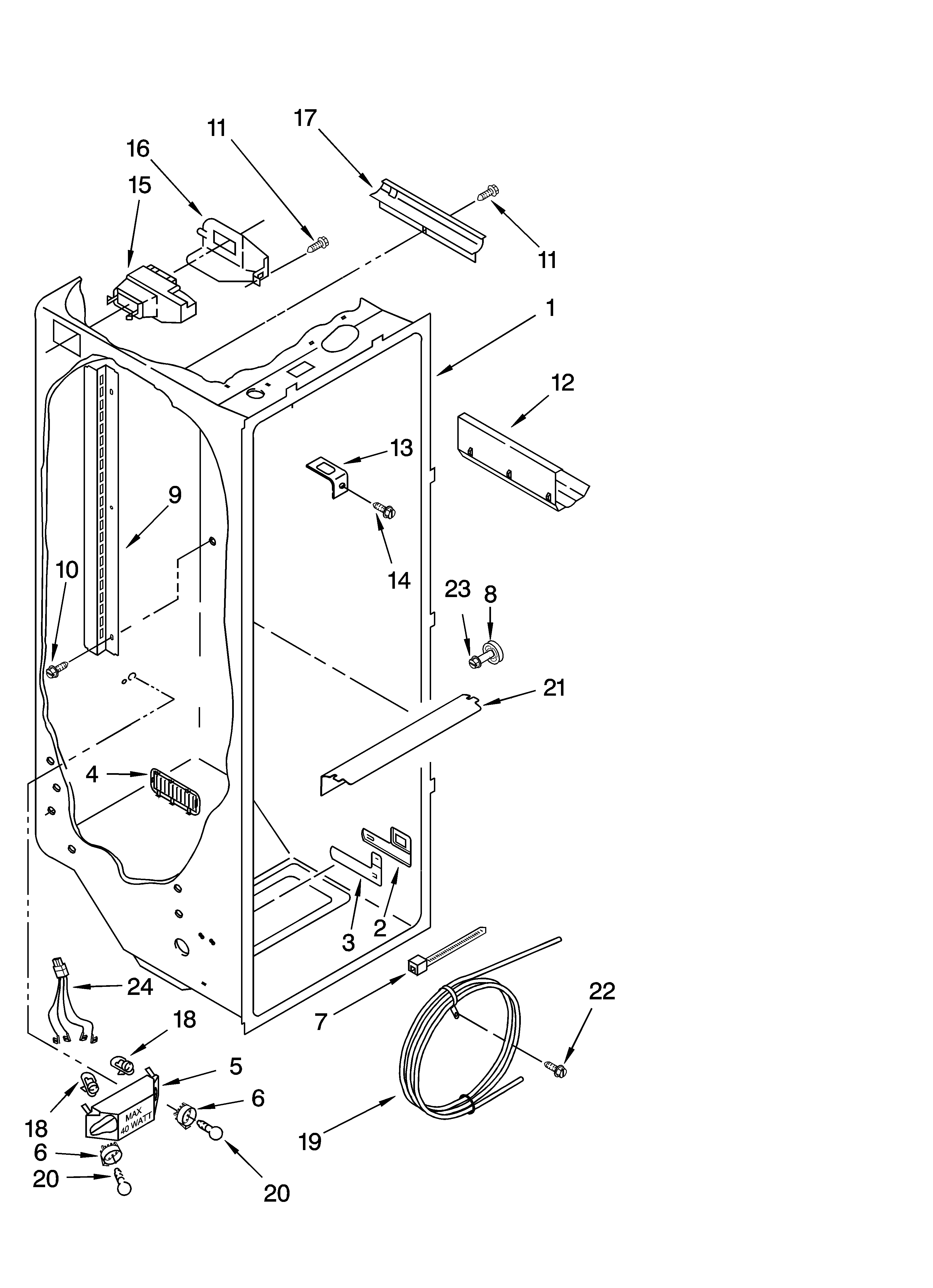 Refrigerator liner parts