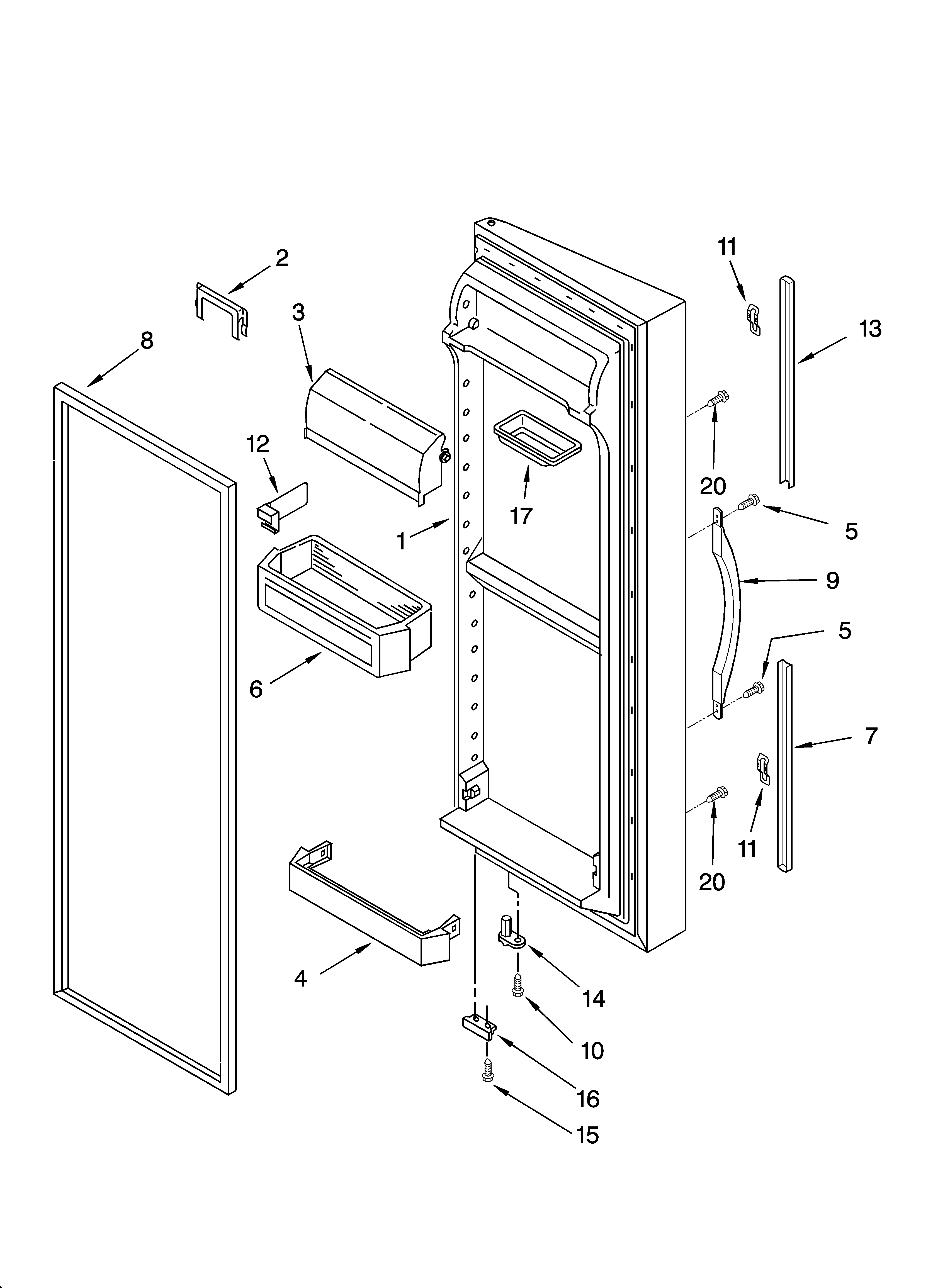 Refrigerator door parts