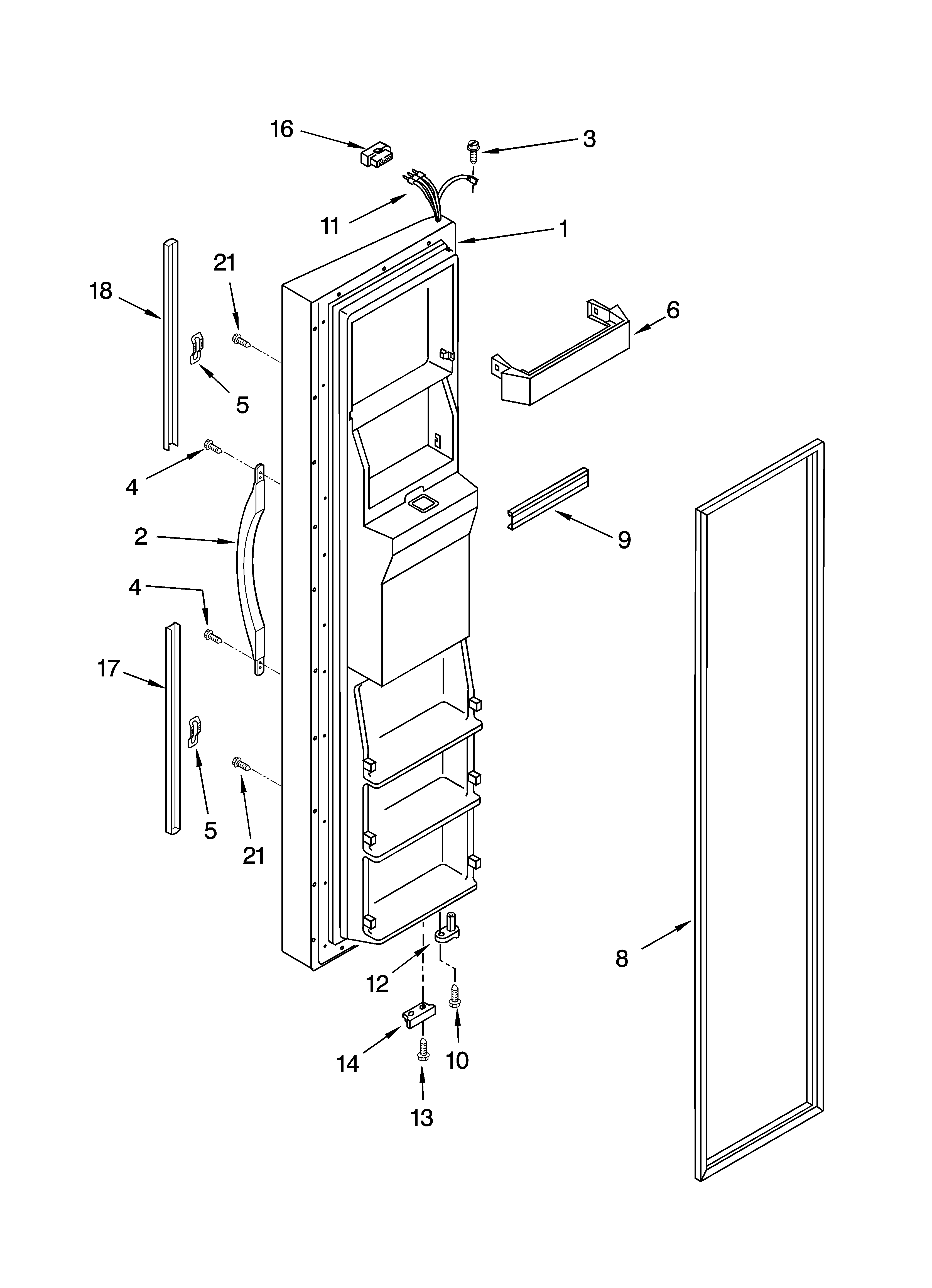 Freezer door parts