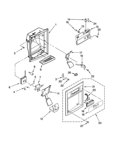Dispenser front parts