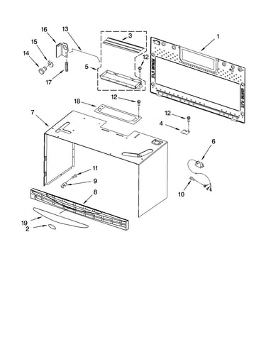 Cabinet and installation parts