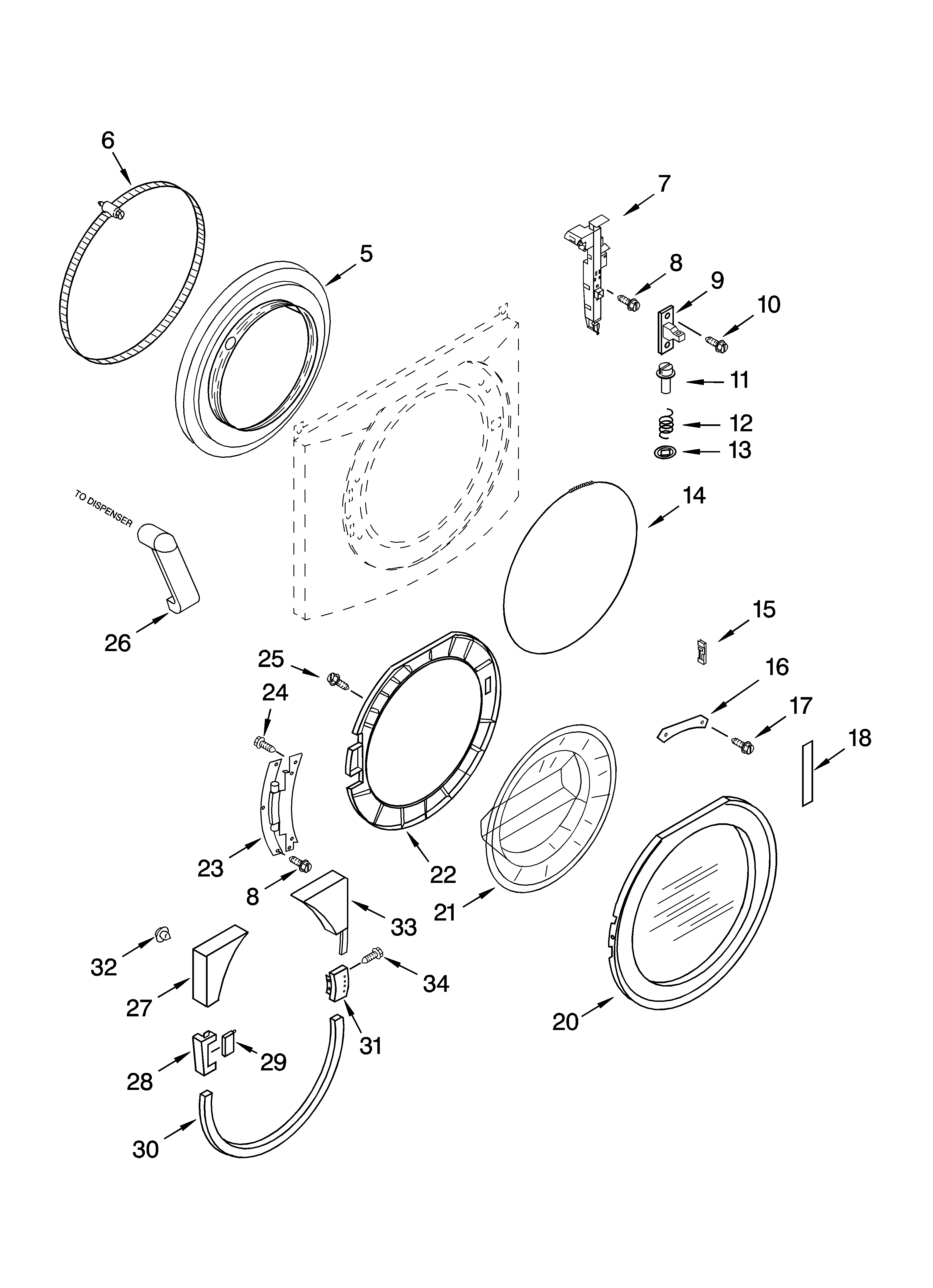 Door and latch parts