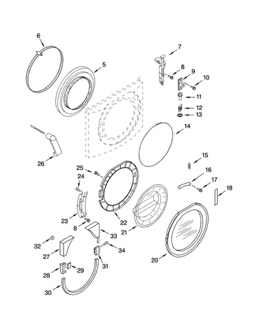 Door and latch parts