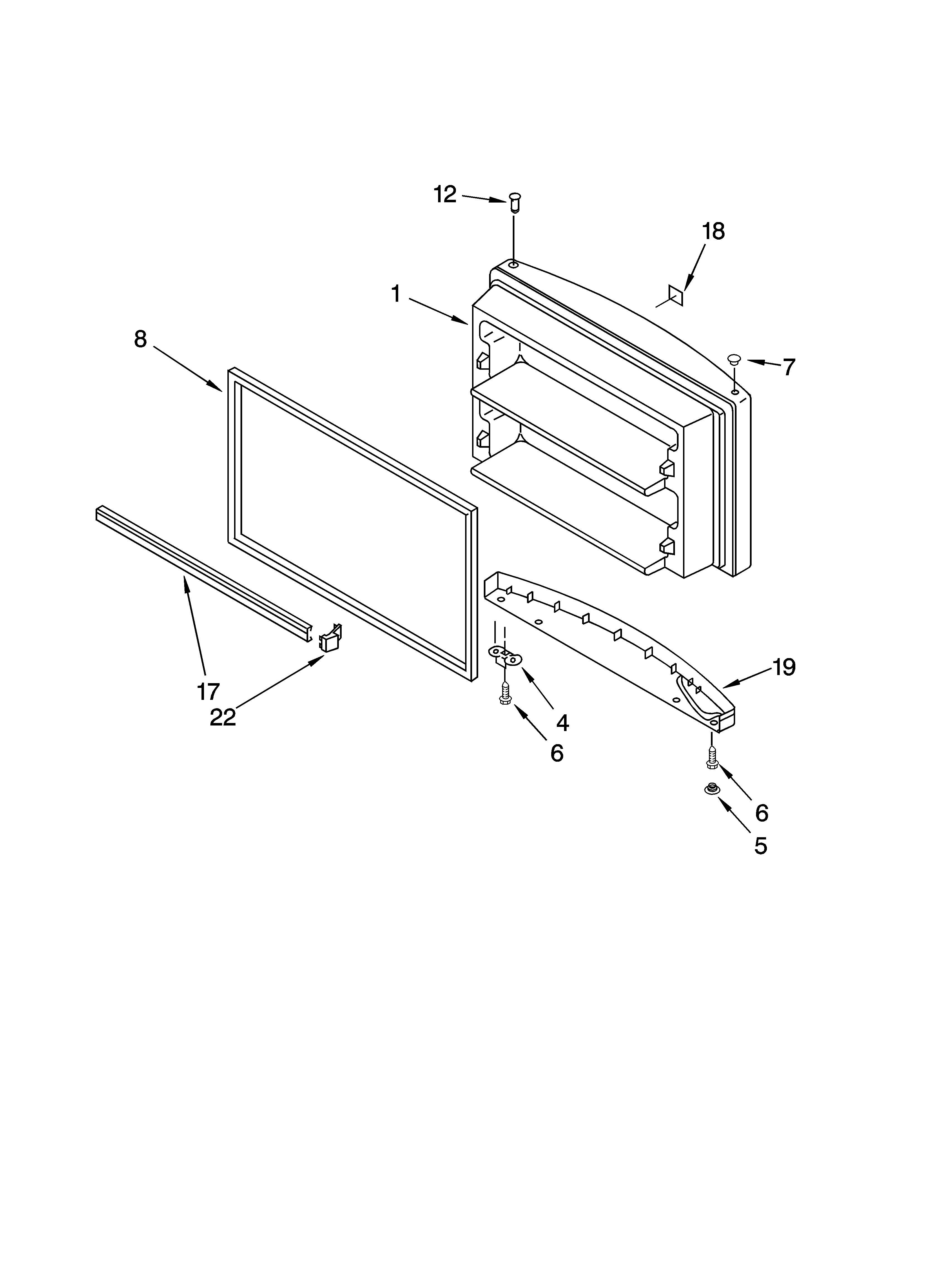 Freezer door parts, optional parts
