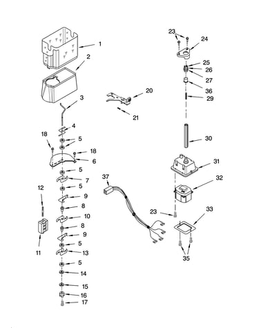 Motor and ice container parts