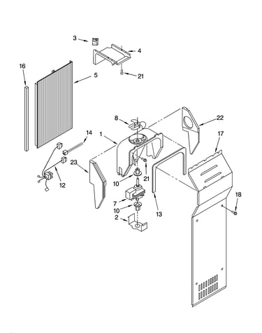 Air flow parts, parts not illustrated