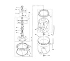 Whirlpool GSW9559LW0 agitator, basket and tub parts diagram