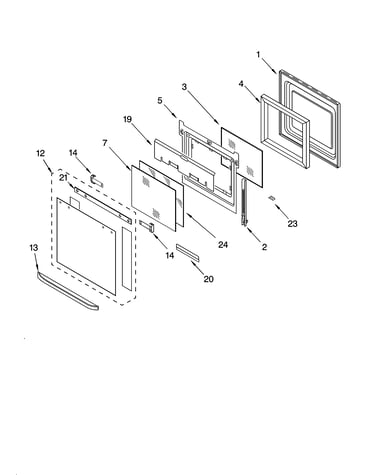 Oven door parts