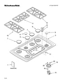 Cooktop, burner and grate parts