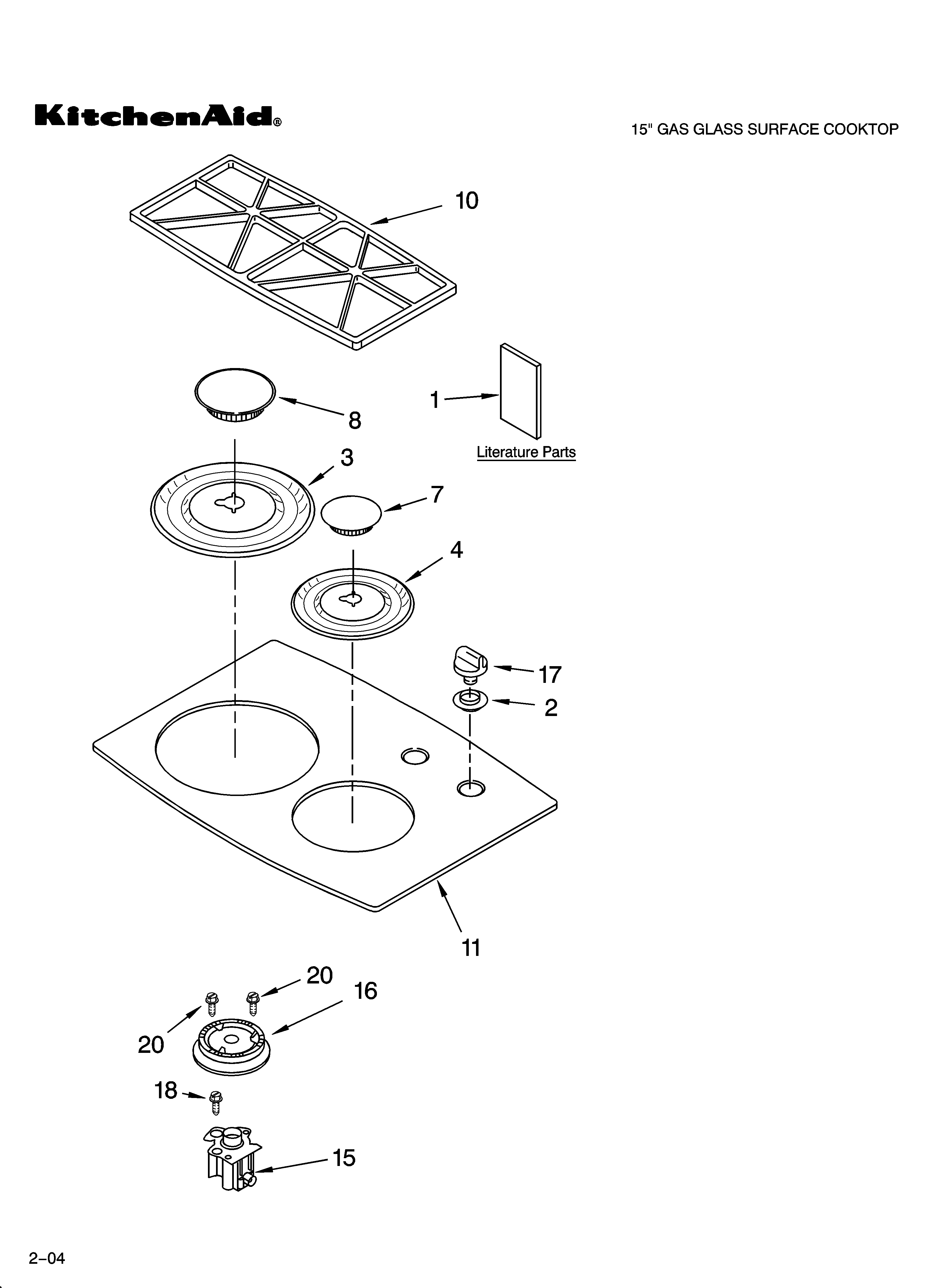 COOKTOP, BURNER AND GRATE PARTS