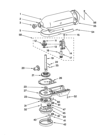 Case, gearing and planetary unit