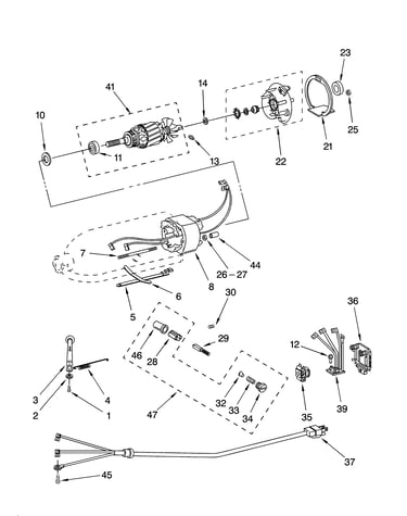 Motor and control parts