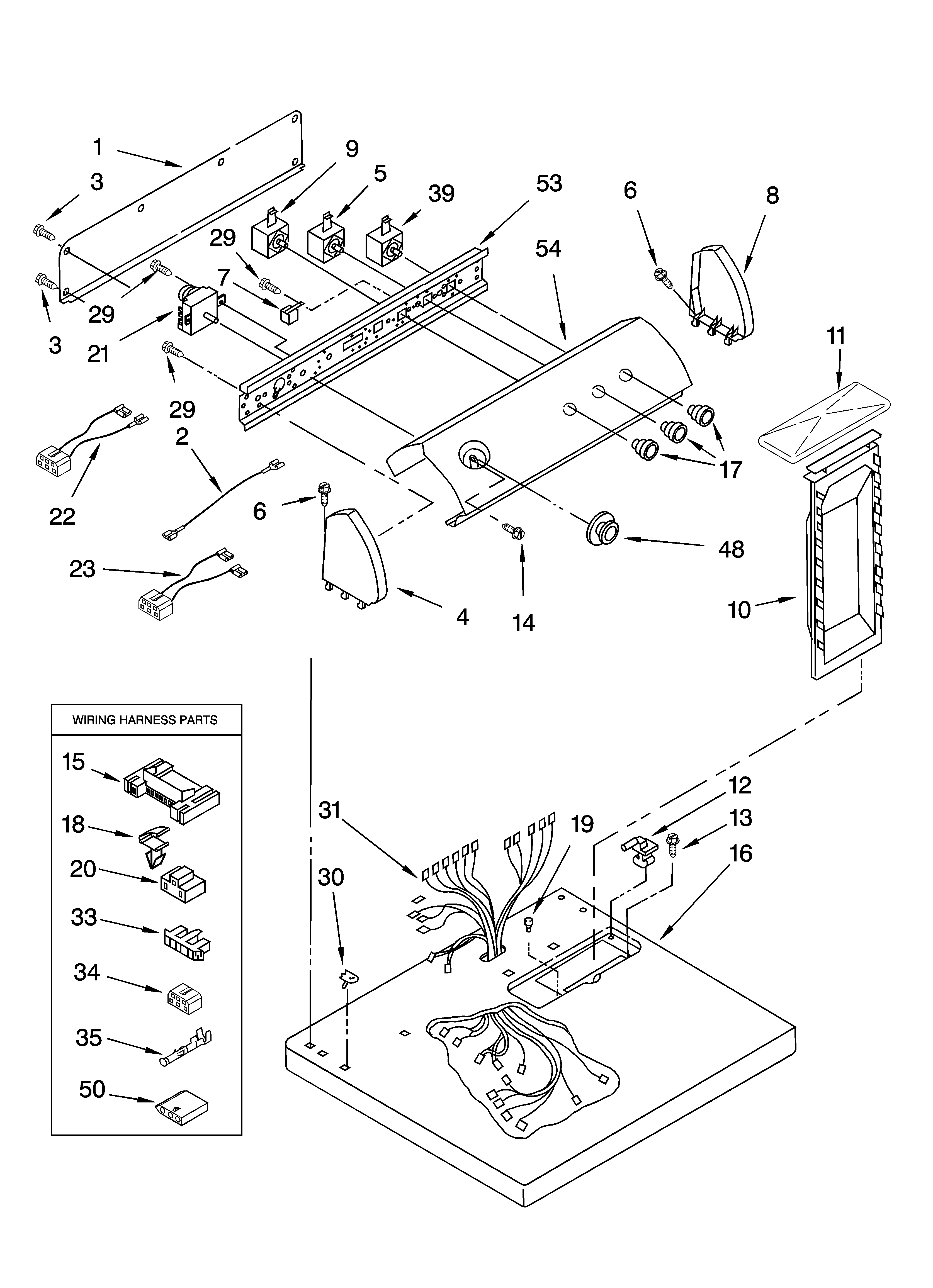 TOP AND CONSOLE PARTS OPTIONAL PARTS (NOT INCLUDED)