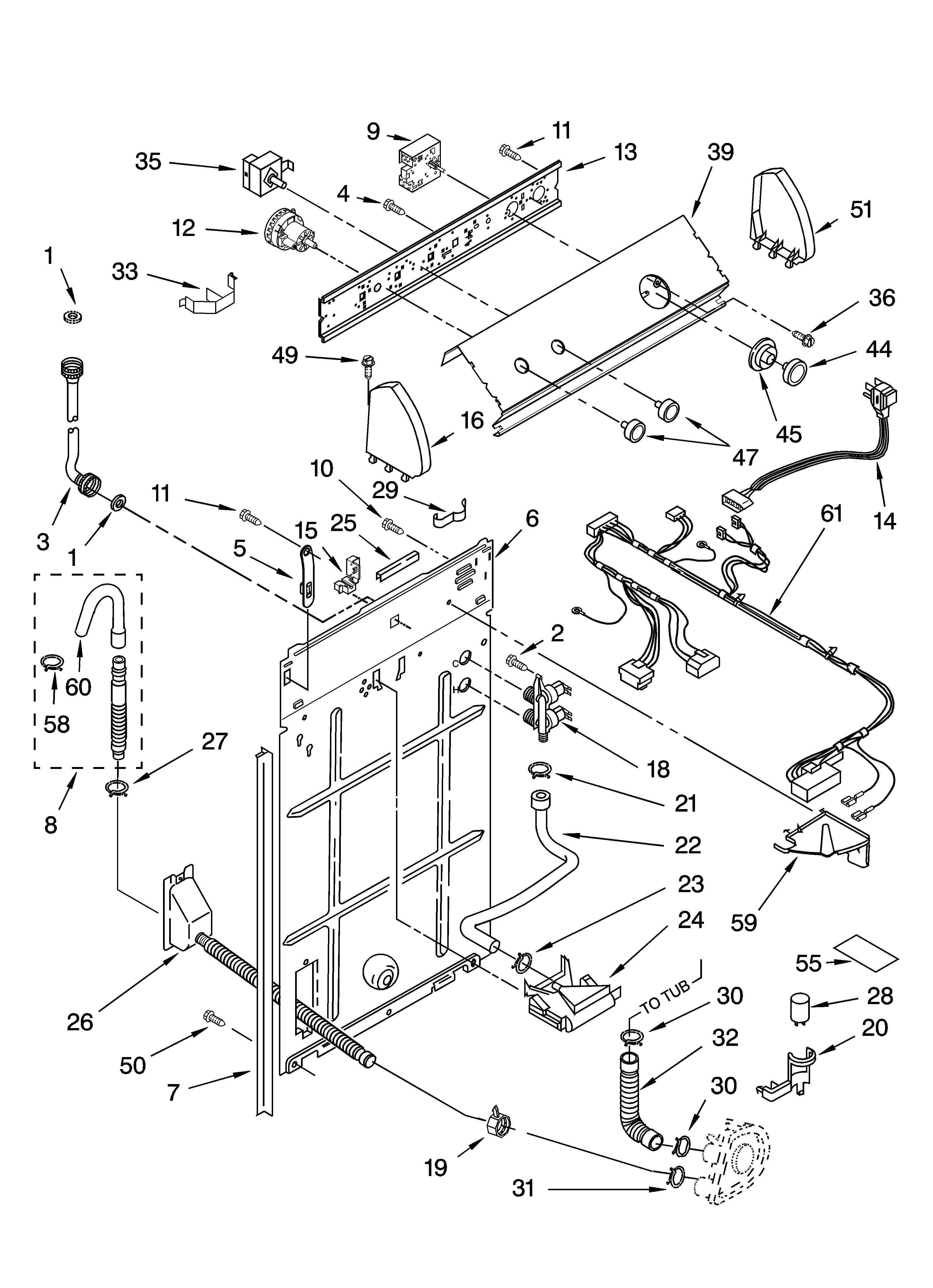 Controls and rear panel parts