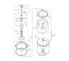 Whirlpool LSR6334LQ1 agitator, basket and tub parts diagram