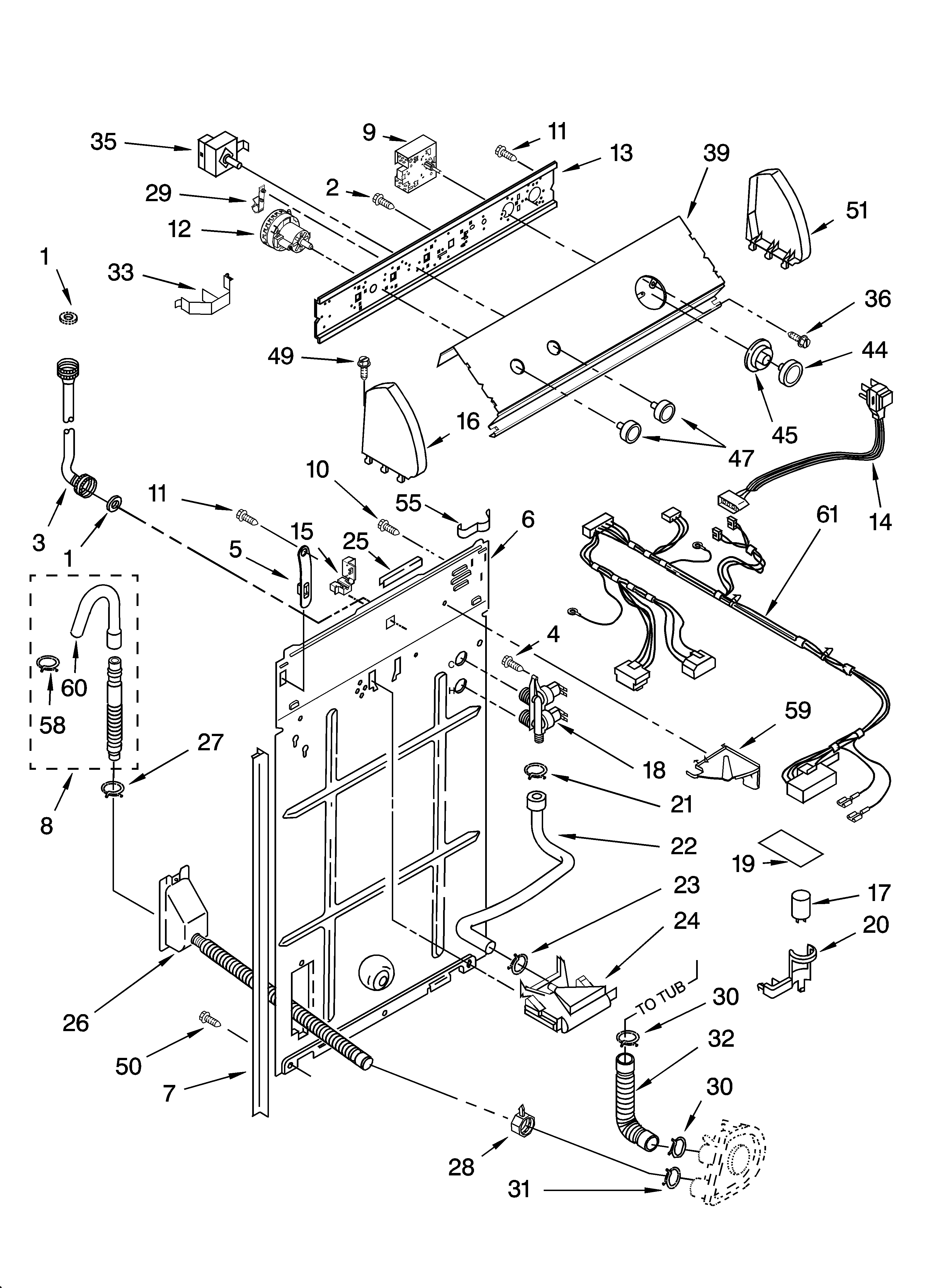 Controls and rear panel parts