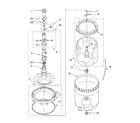 Whirlpool LSR8433KQ2 agitator, basket and tub parts diagram
