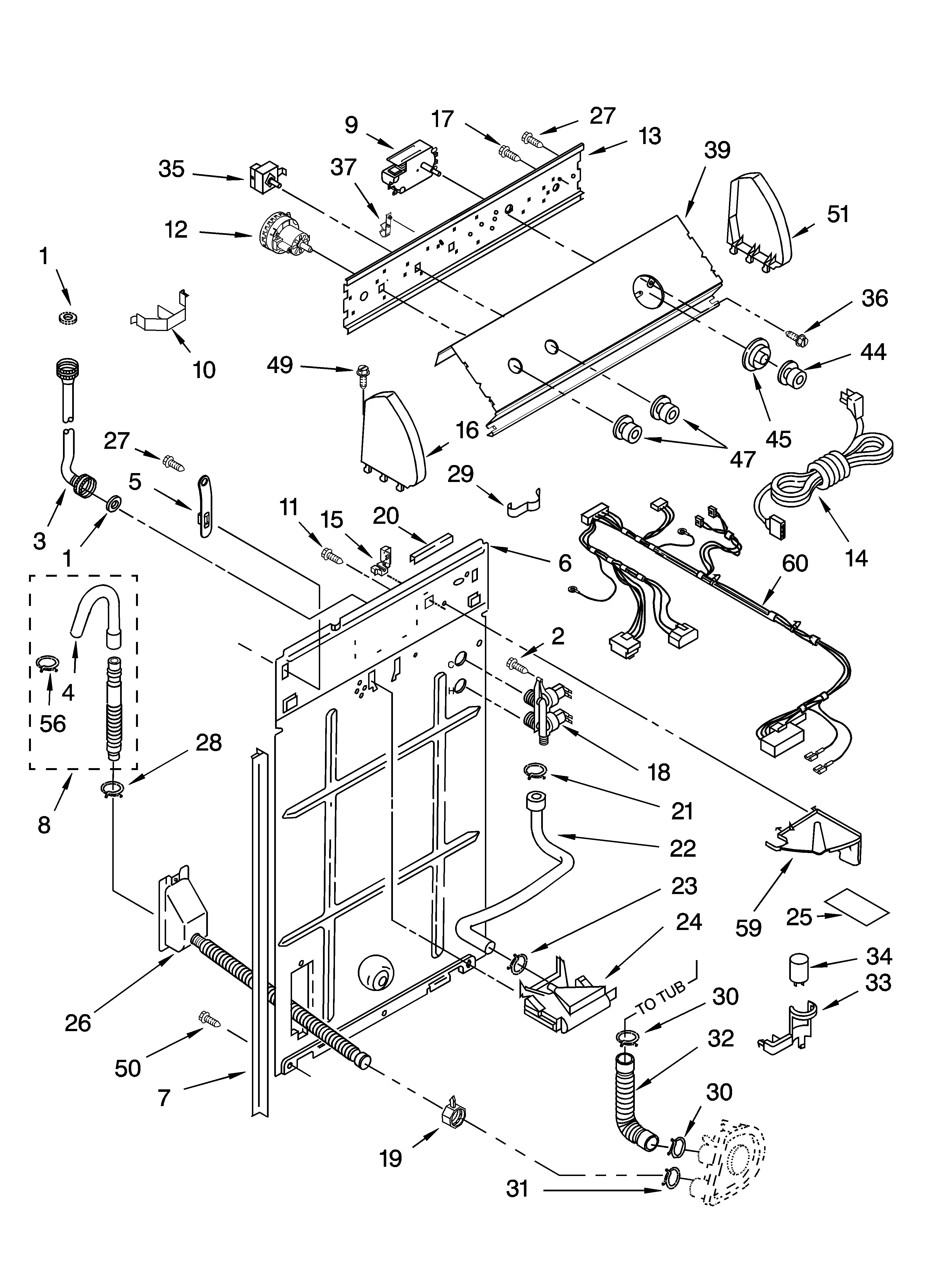 Controls and rear panel parts