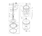 Whirlpool 3RLBR8543JQ2 agitator, basket and tub parts diagram
