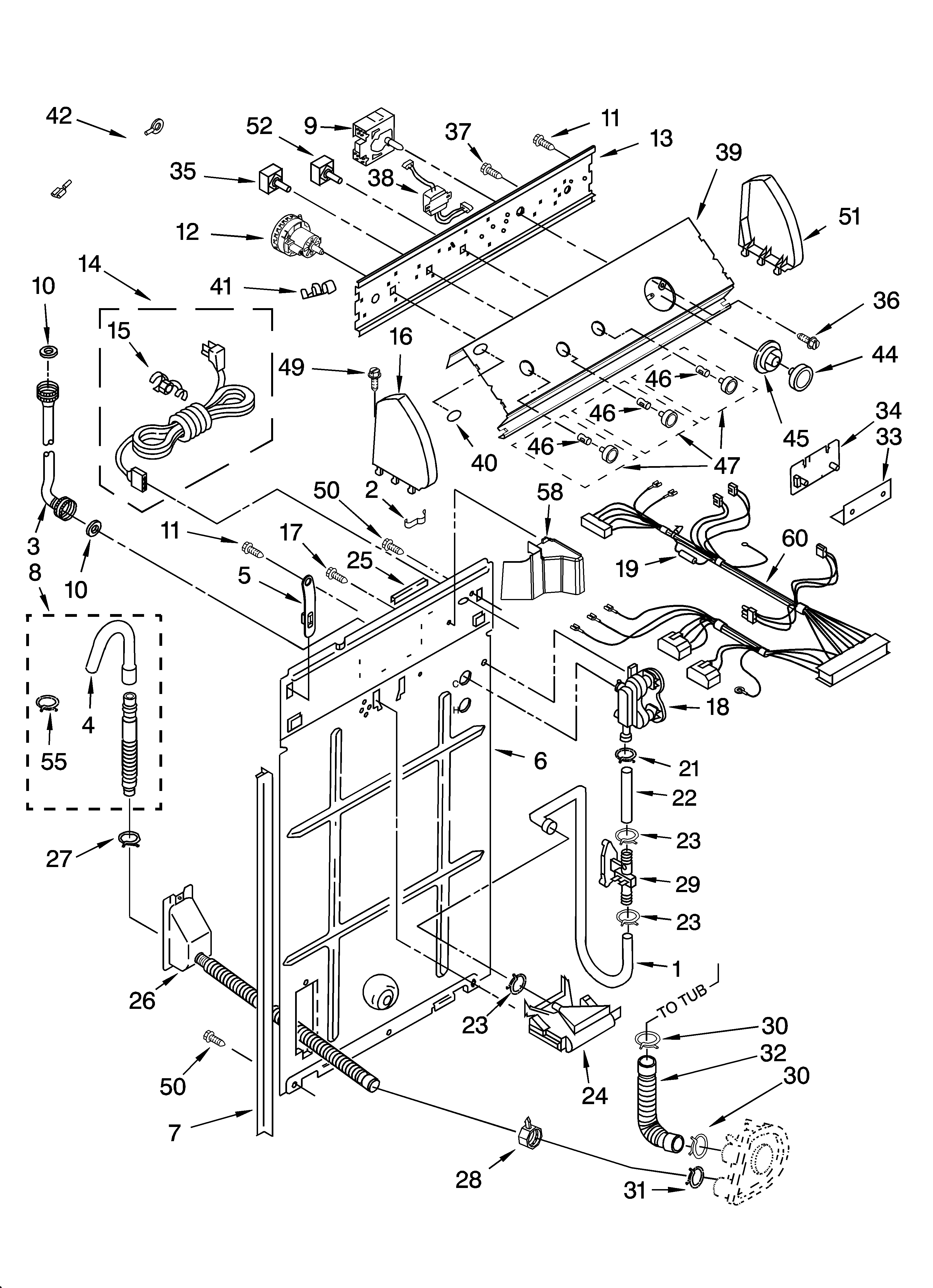 Controls and rear panel parts
