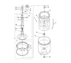 Whirlpool 6ALBR6245MW0 agitator, basket and tub parts diagram