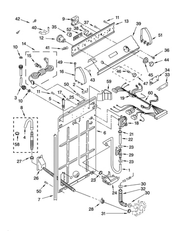 Controls and rear panel parts