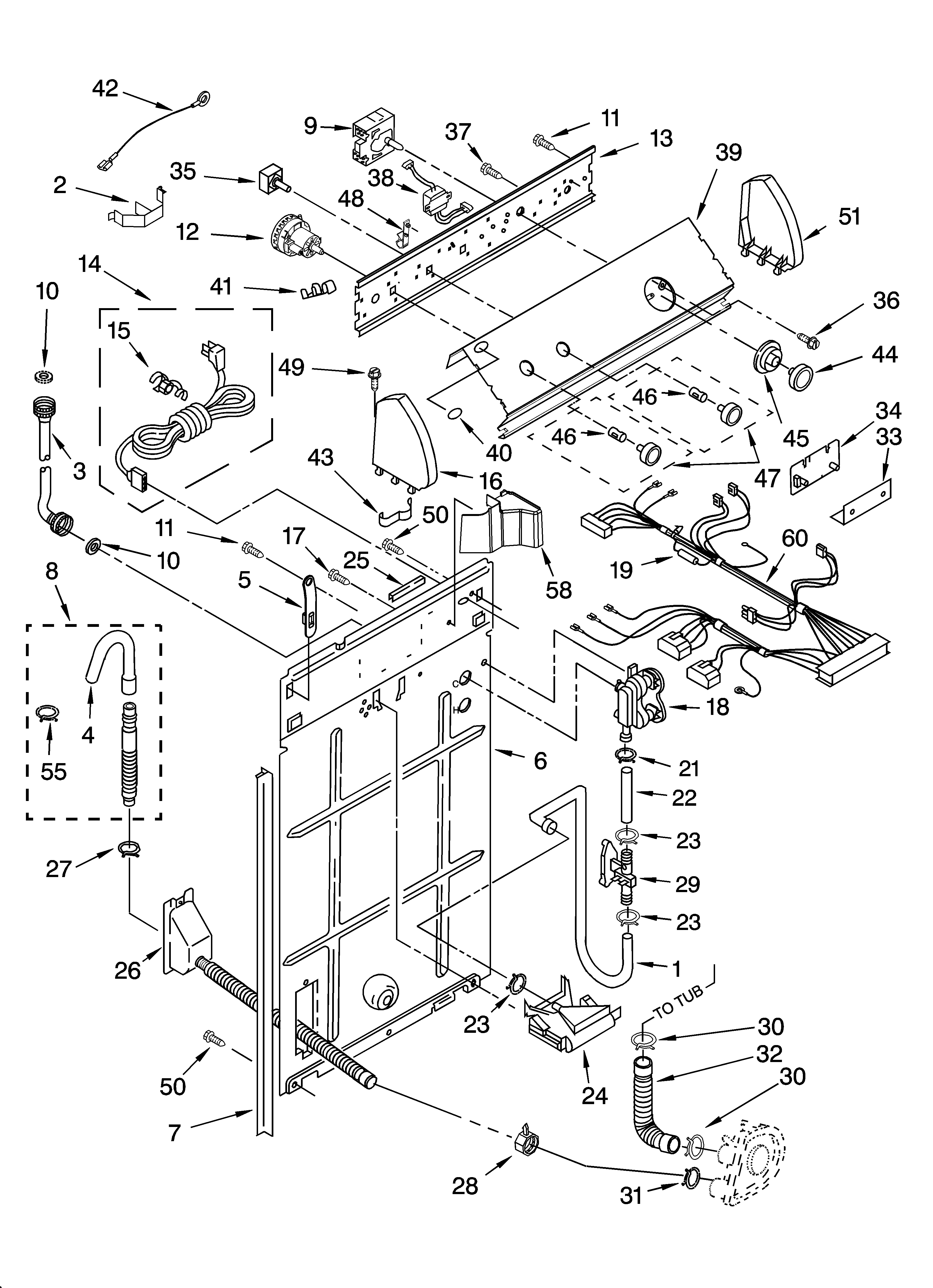 Controls and rear panel parts
