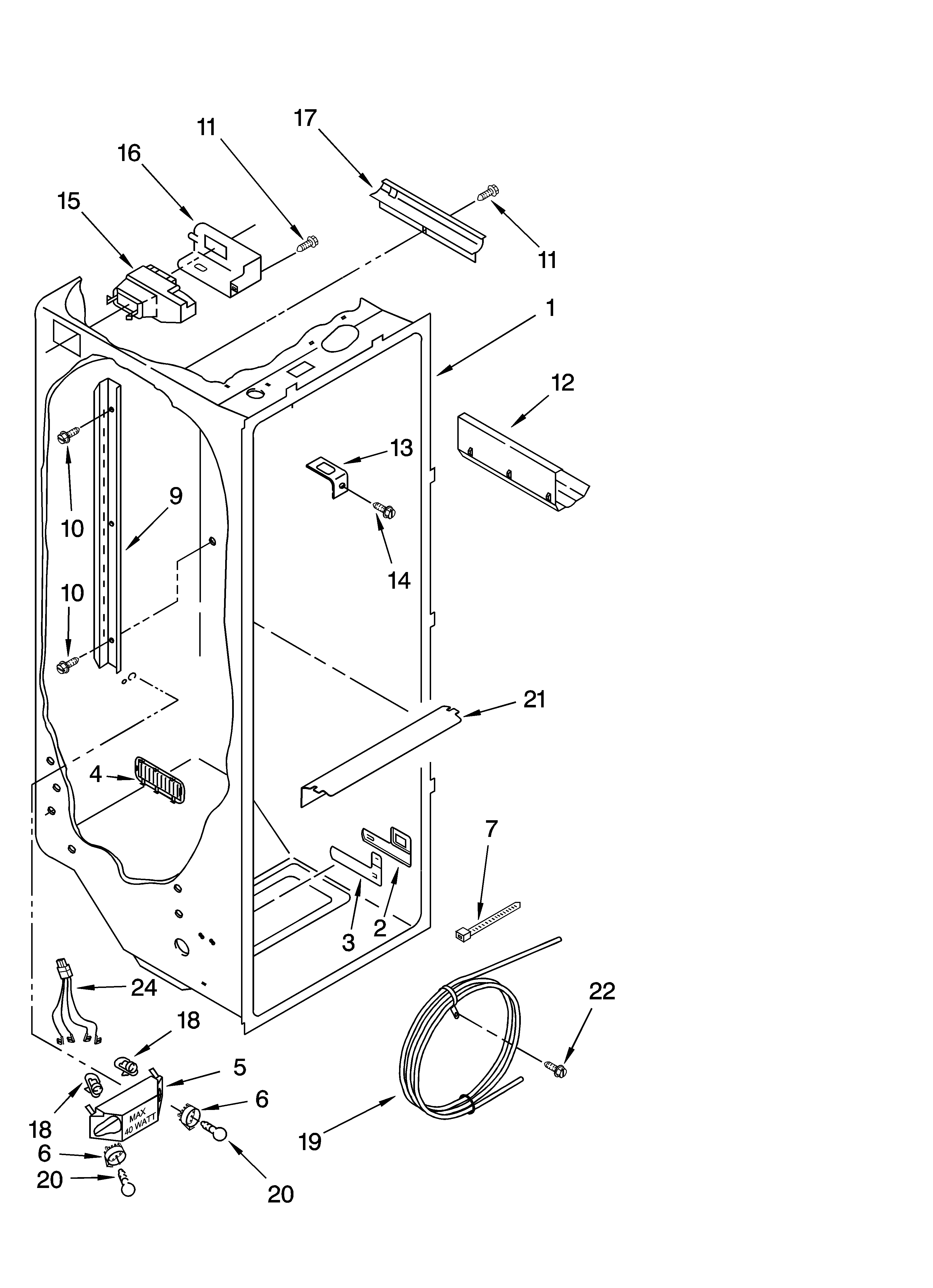 Refrigerator liner parts