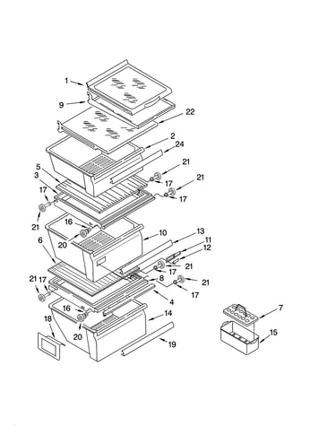 Refrigerator shelf parts