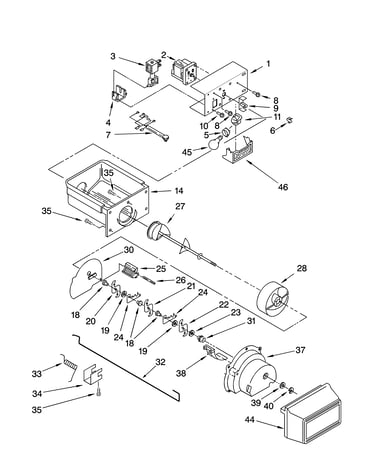 Motor and ice container parts