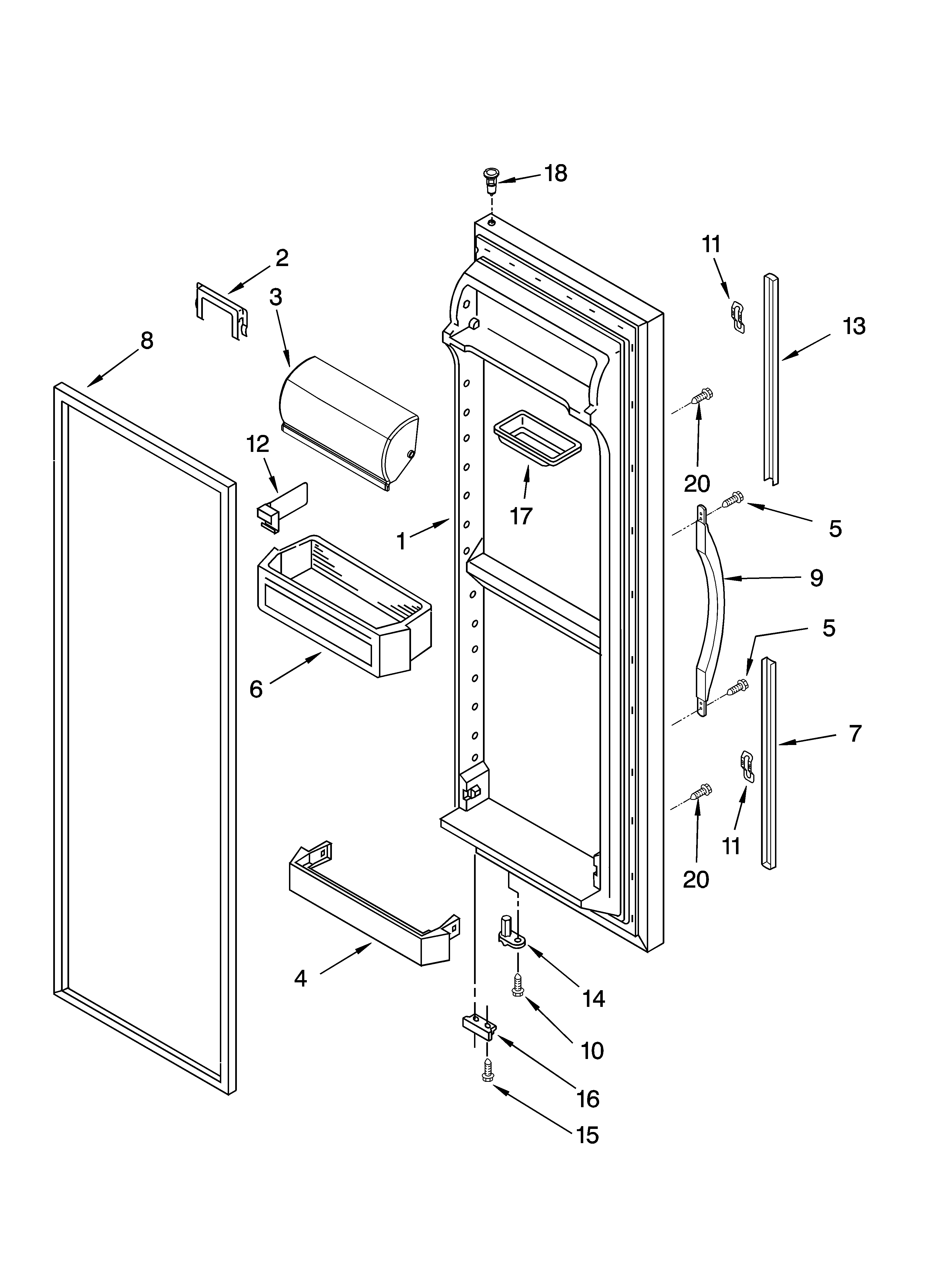 Refrigerator door parts