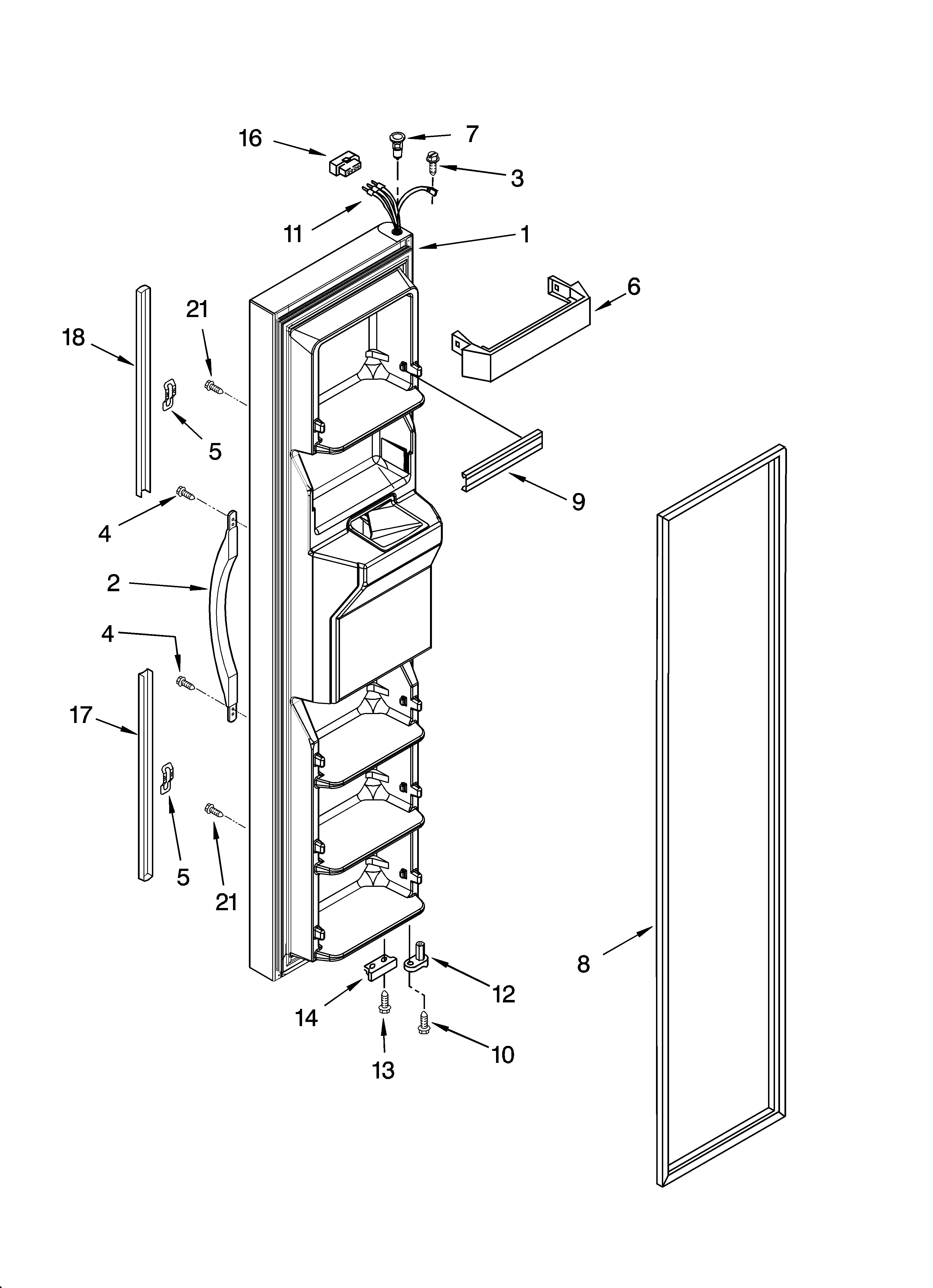 Freezer door parts