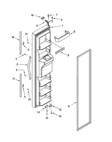 Freezer door parts