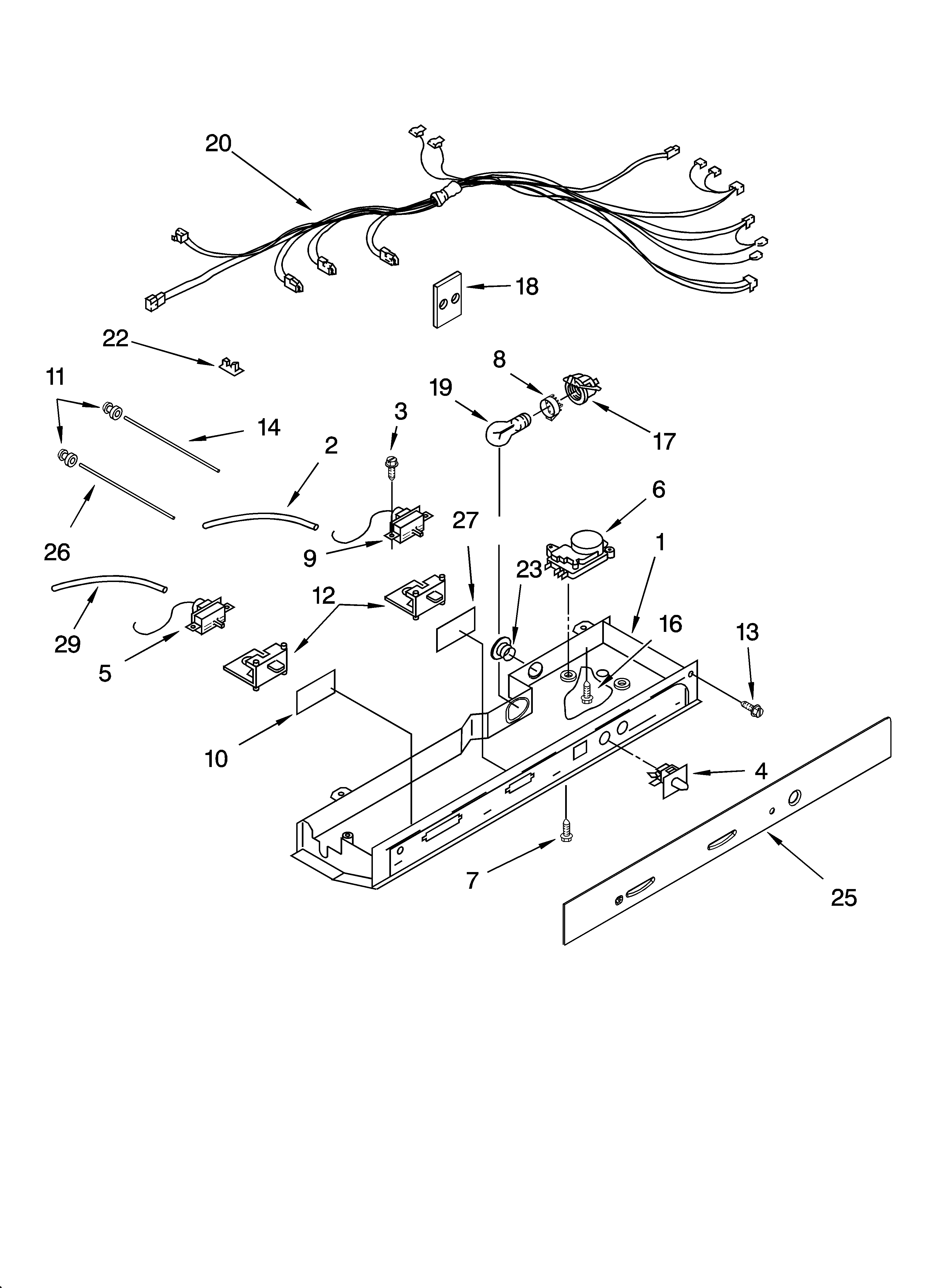 Control parts, parts not illustrated