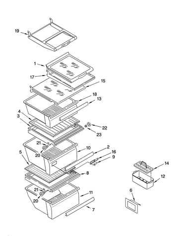 Refrigerator shelf parts
