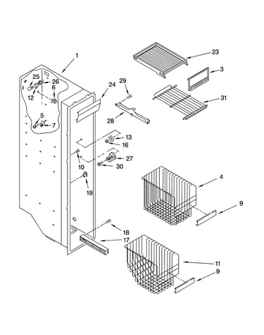 Freezer liner parts