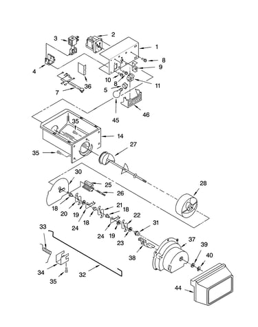 Motor and ice container parts