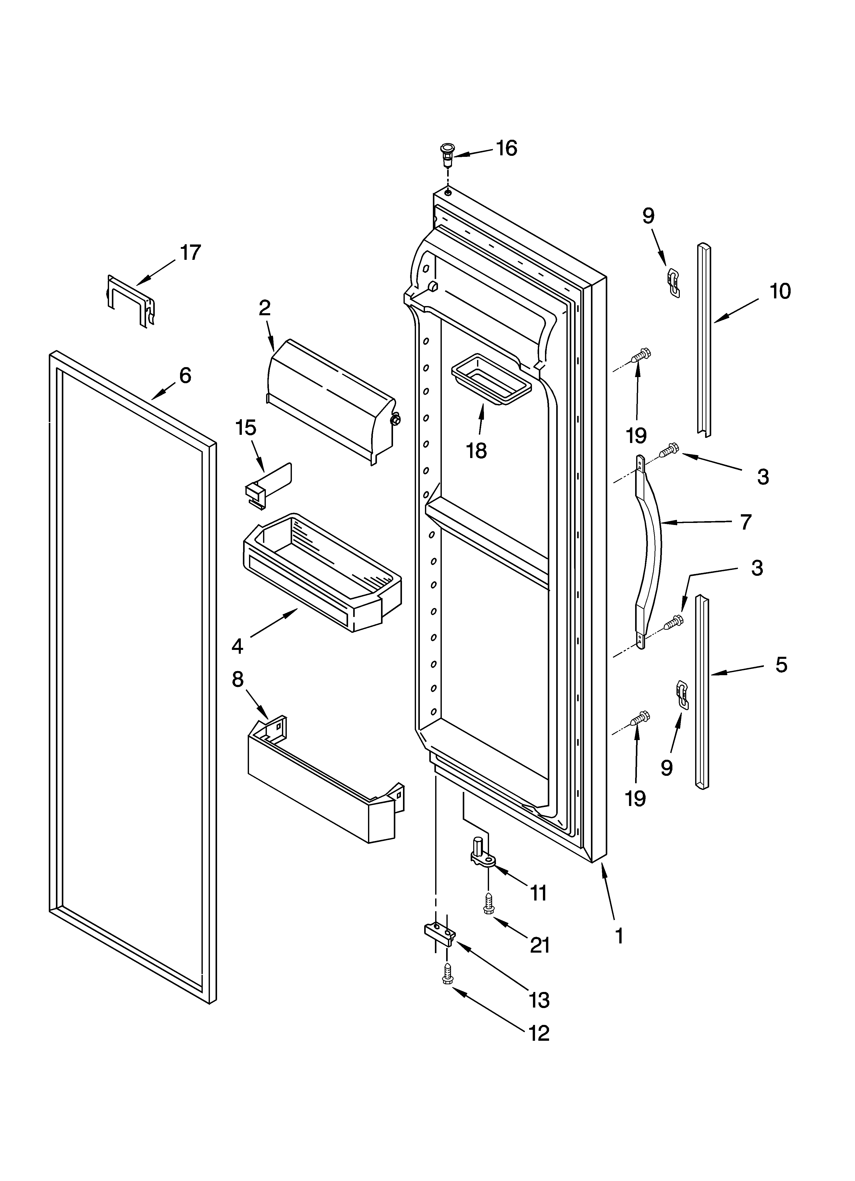 Refrigerator door parts