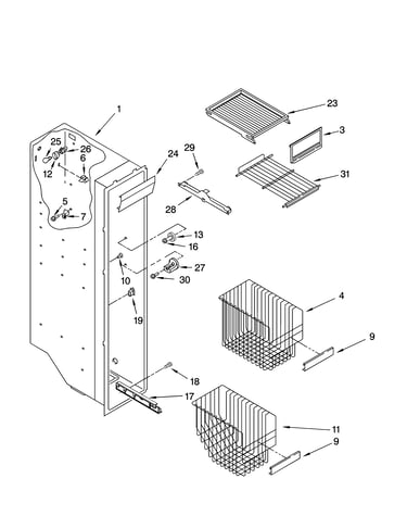 Freezer liner parts