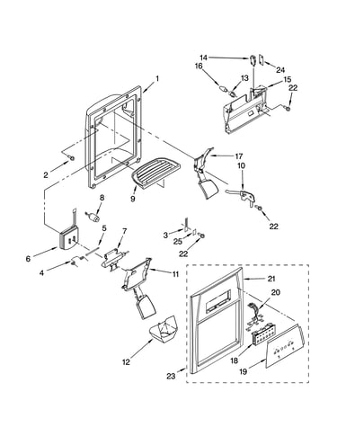 Dispenser front parts