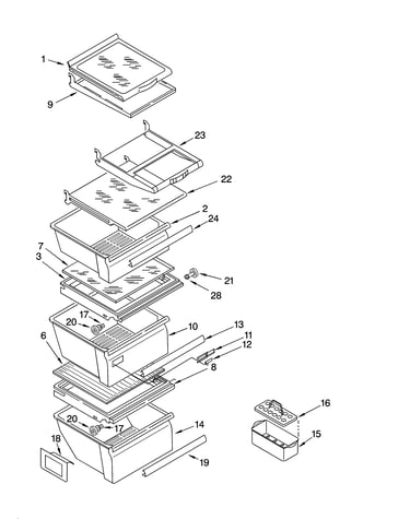 Refrigerator shelf parts