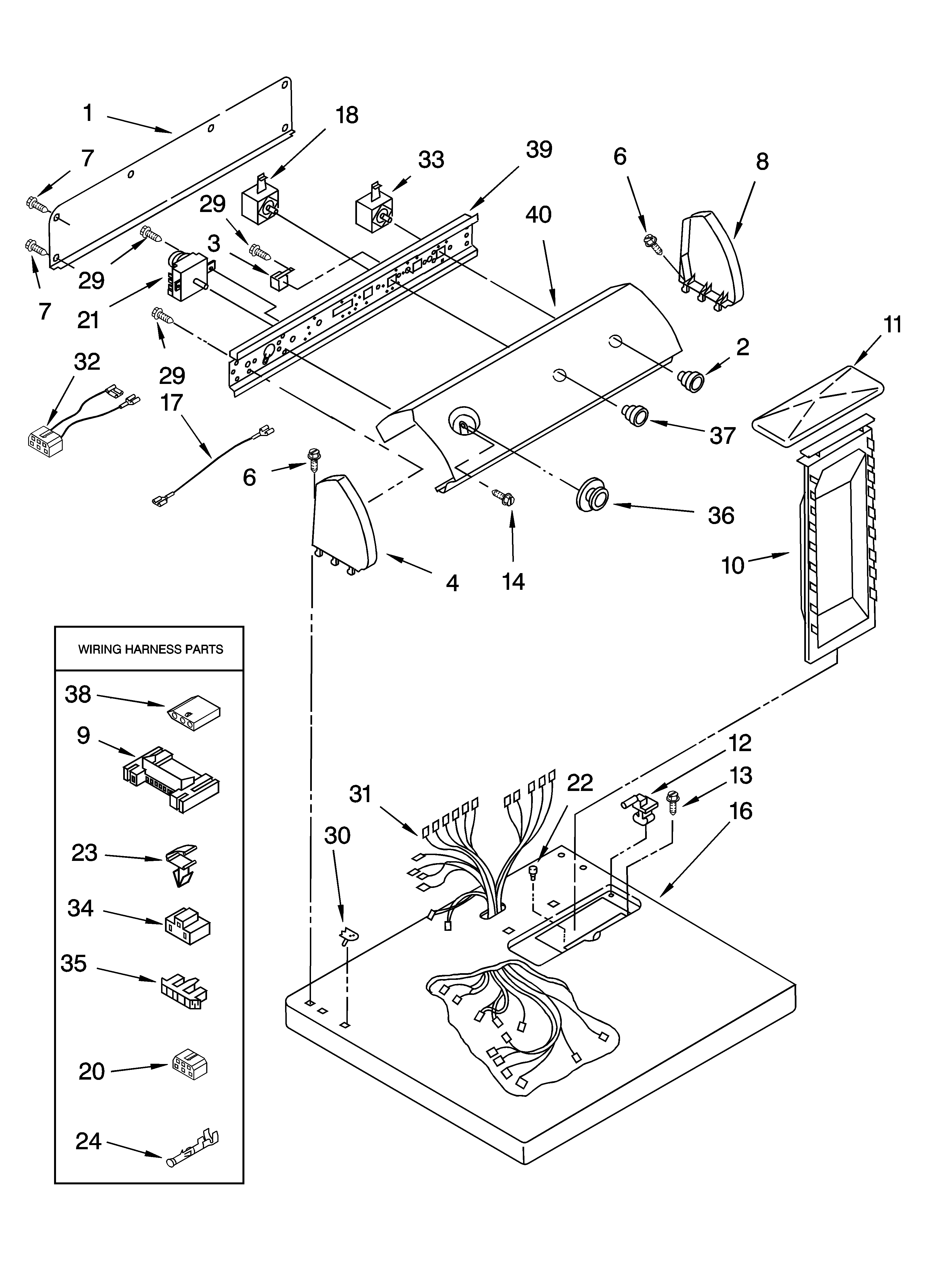 Top and console parts