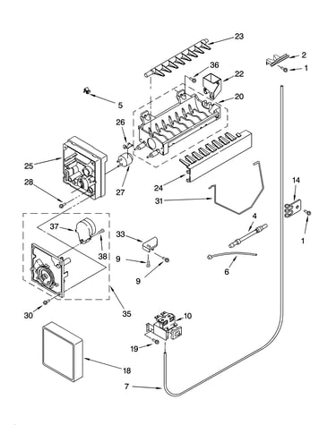 Icemaker parts, parts not illustrated