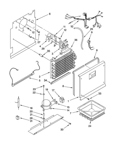 Unit parts, parts not illustrated