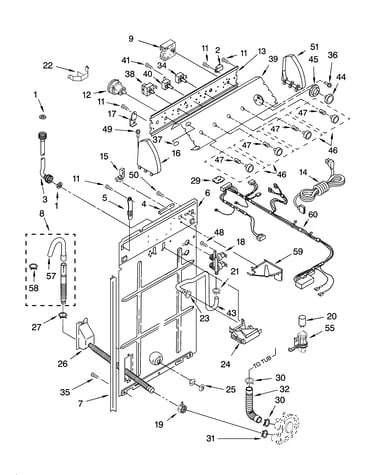 Controls and rear panel parts