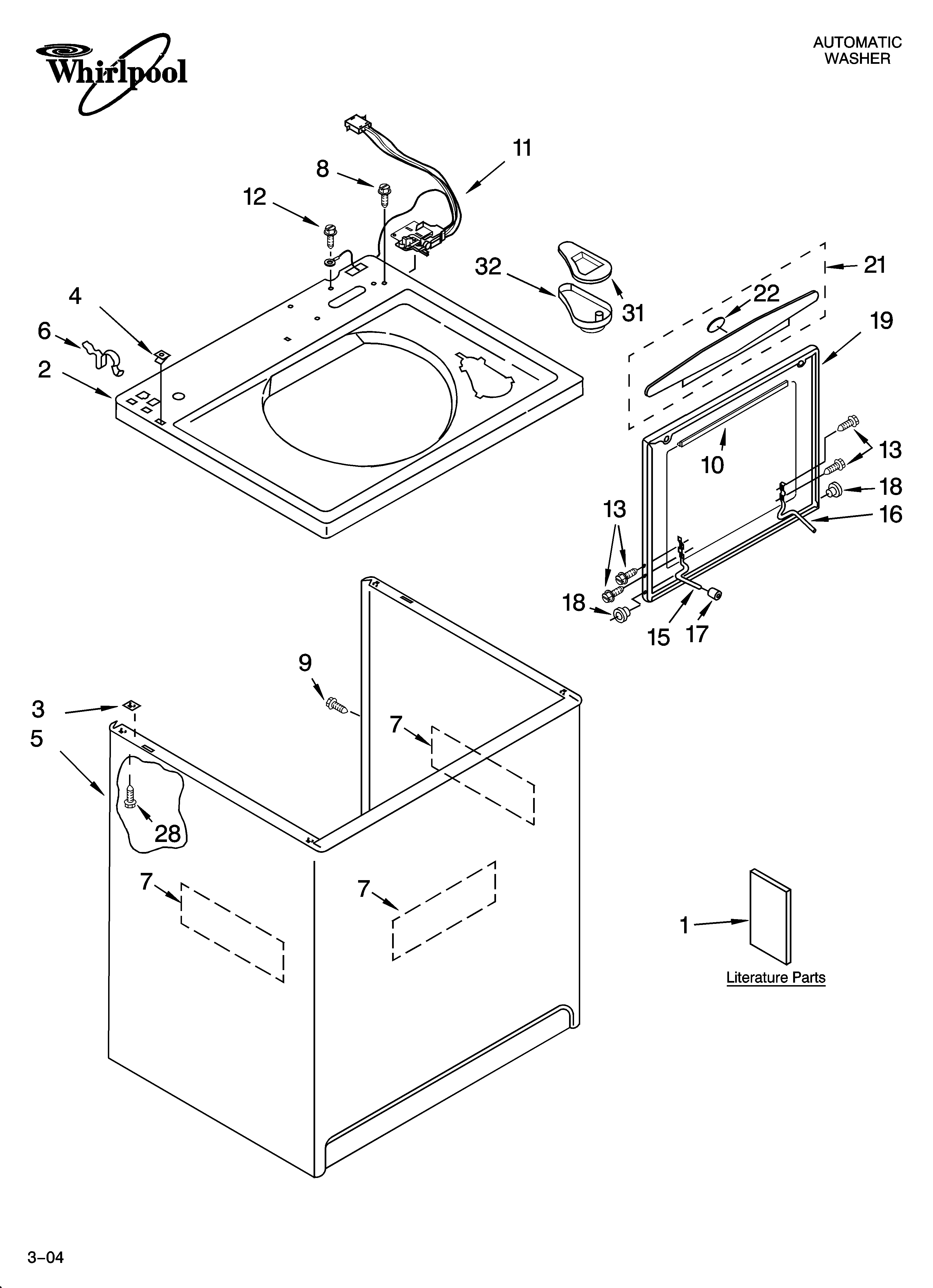 Top and cabinet parts
